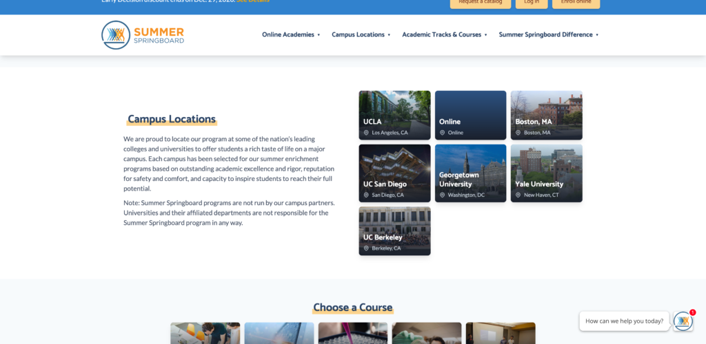 Redesigned course offerings for Summer Springboard by Cottontail Creative